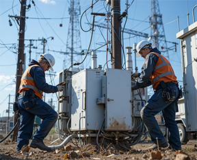 Utility technicians conducting preventive maintenance.